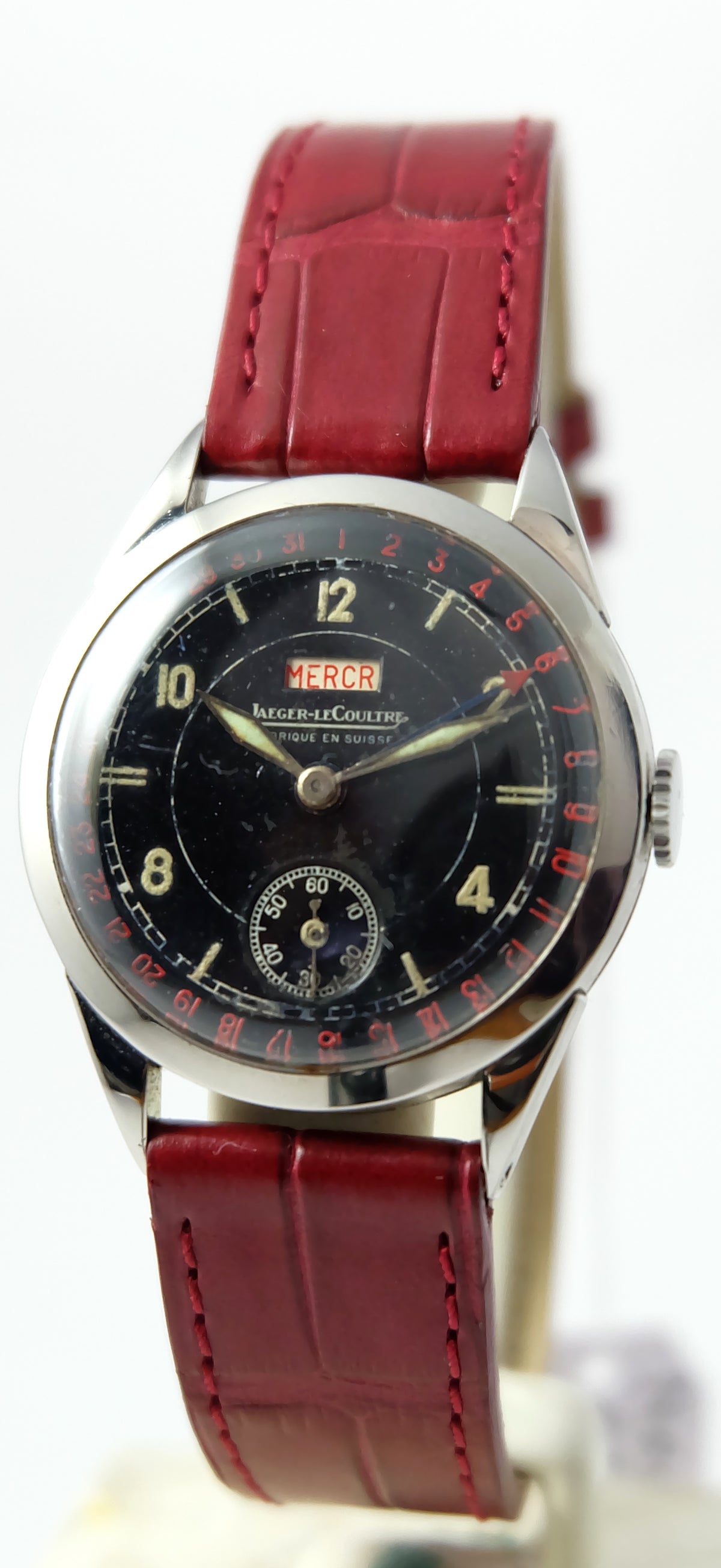 Jaeger Lecoultre cadran noir laqué Daydate circa 1946