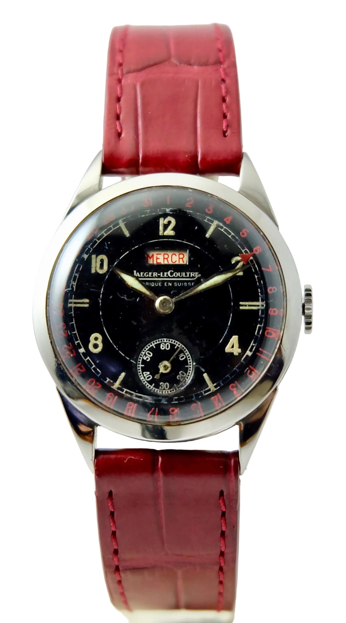 Jaeger Lecoultre cadran noir laqué Daydate circa 1946