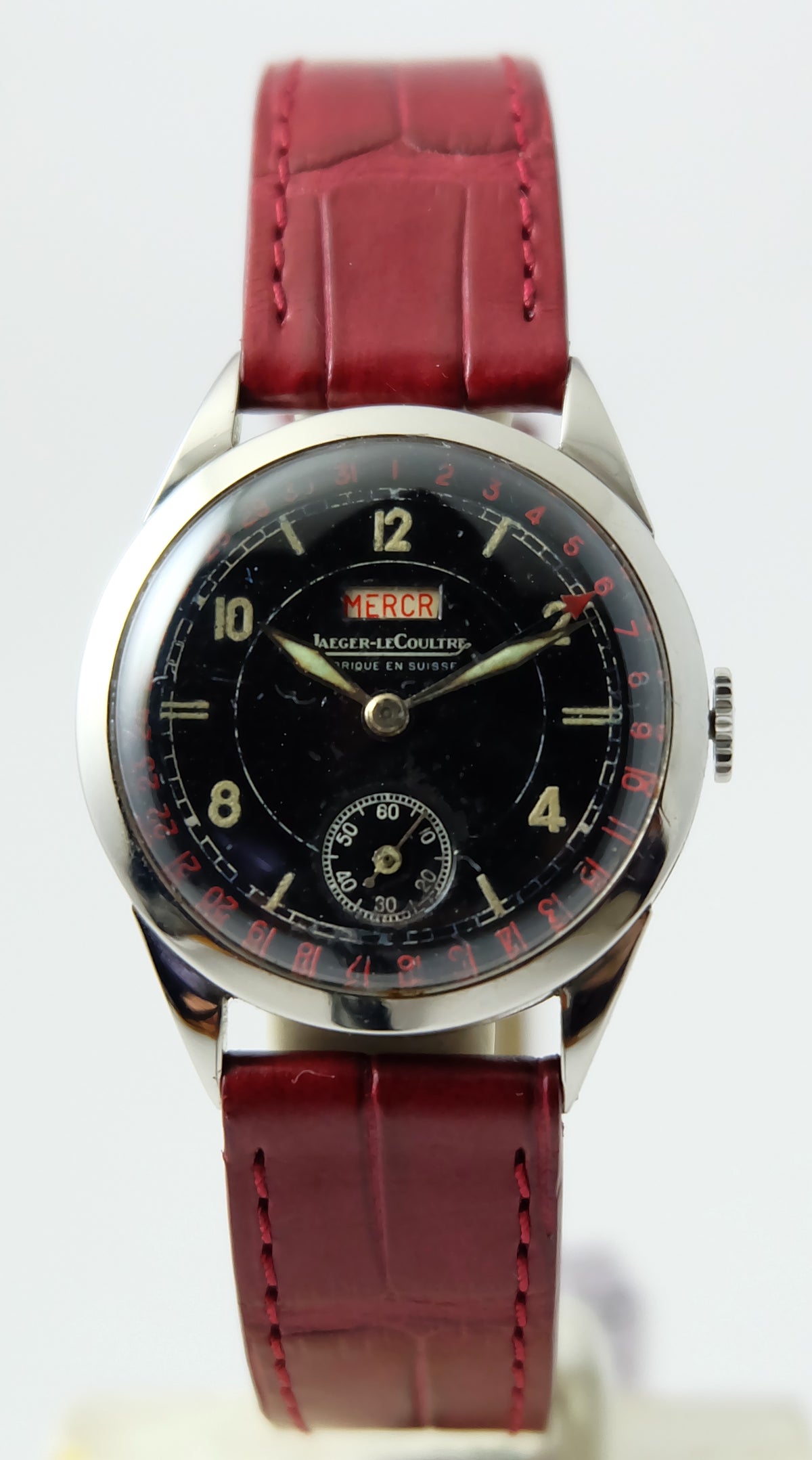 Jaeger Lecoultre cadran noir laqué Daydate circa 1946