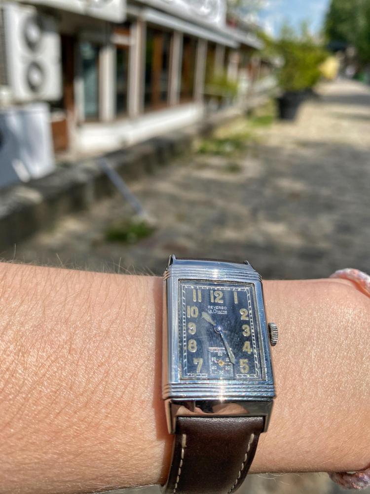 Jaeger-LeCoultre Reverso Cadran Noir Circa 1940 Art Deco