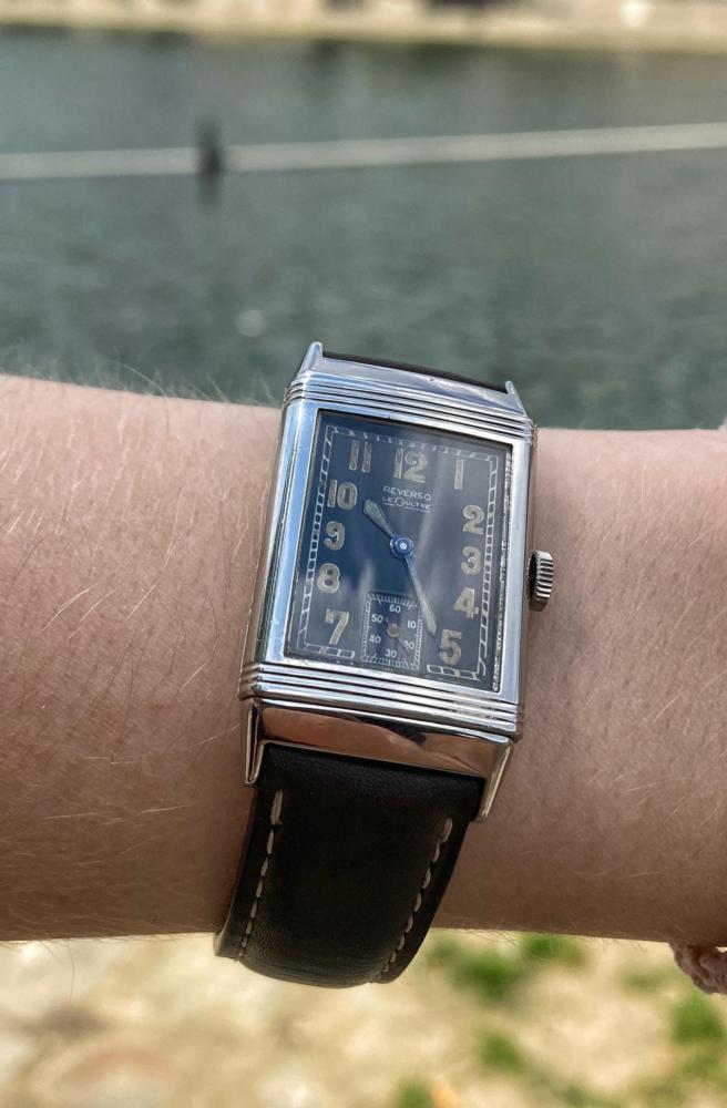 Jaeger-LeCoultre Reverso Cadran Noir Circa 1940 Art Deco