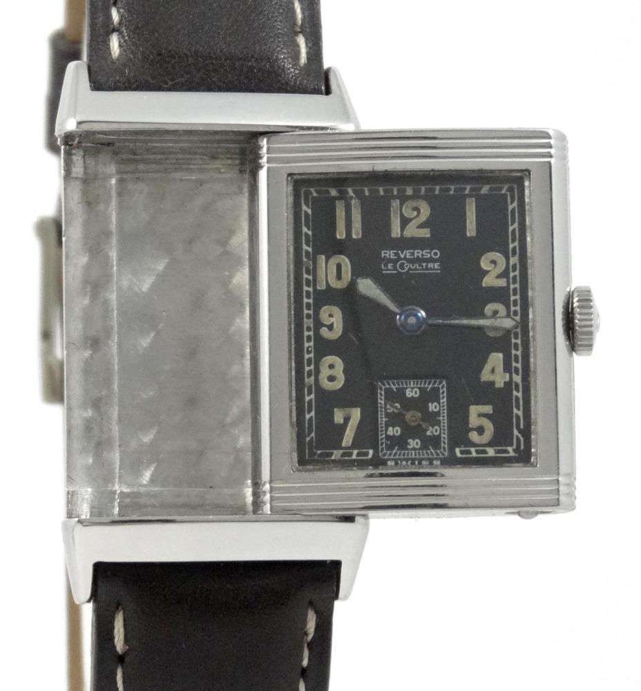 Jaeger-LeCoultre Reverso Cadran Noir Circa 1940 Art Deco