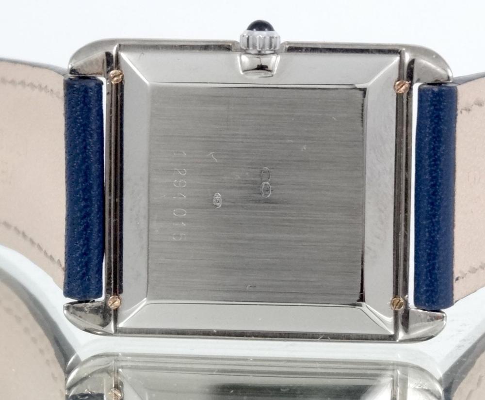 Jaeger Lecoultre Tank or blanc Cadran Bleu Klein