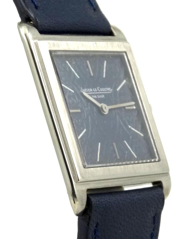 Jaeger Lecoultre Tank or blanc Cadran Bleu Klein