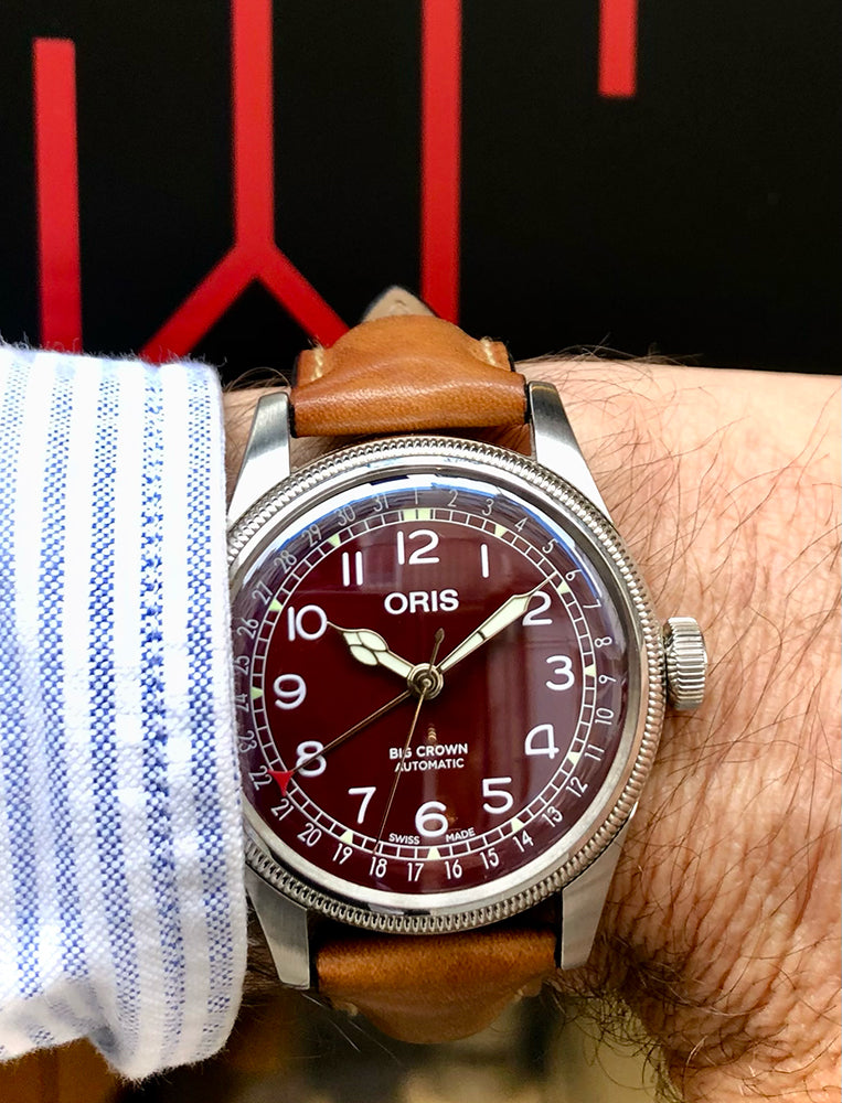 Oris Big Crown Pointer Date Burgundy Full Set