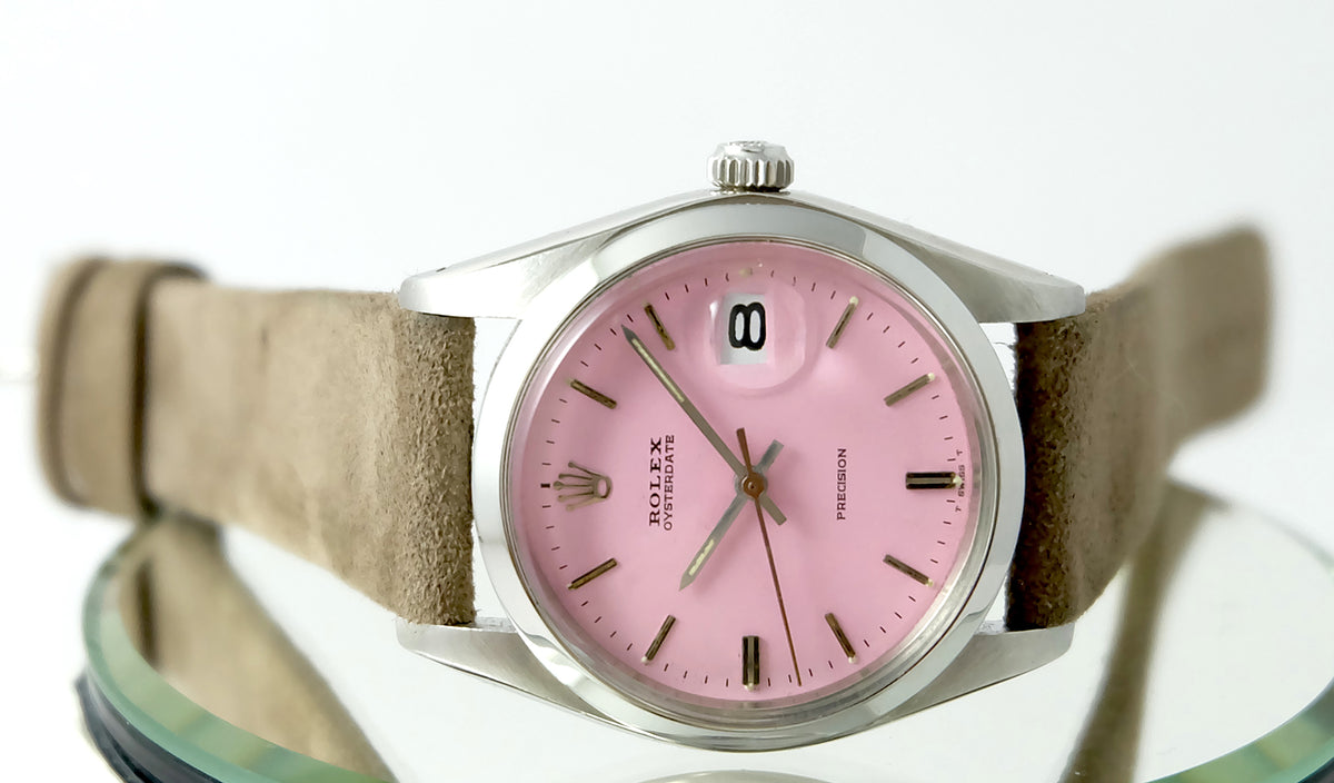 Rolex Date ref 6694 pink Dial 34mm