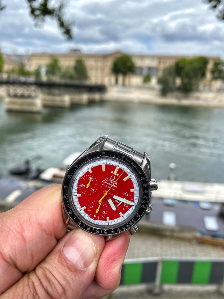 Omega Speedmaster Reduced Michael Schumacher Ferrari Red ST 175.0032.R00