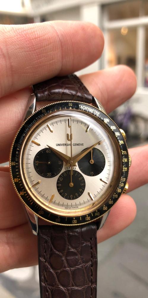 Universal Genève Chrono Compax Baby Nina Rindt Première main Jamais polie