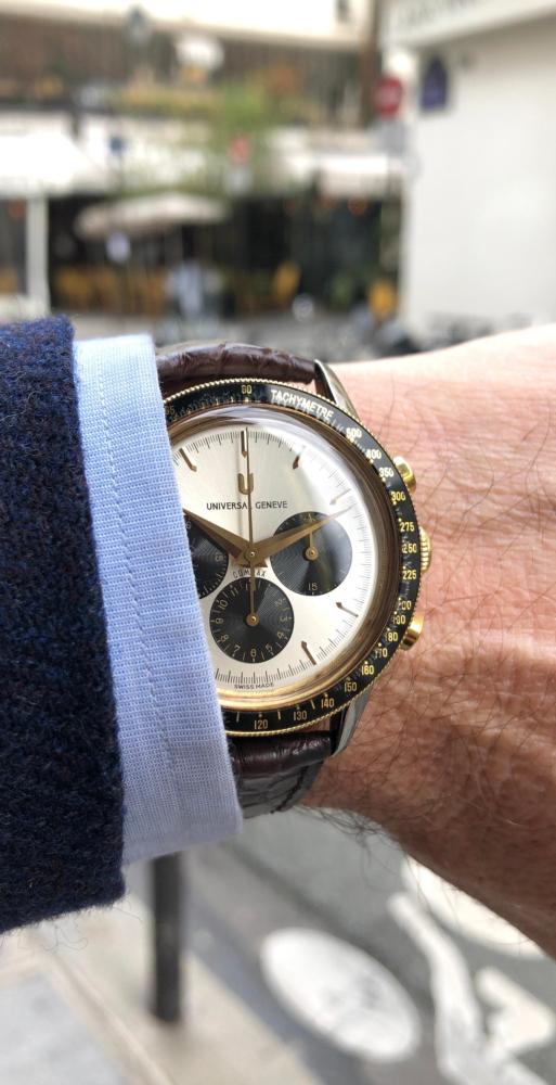 Universal Genève Chrono Compax Baby Nina Rindt Première main Jamais polie