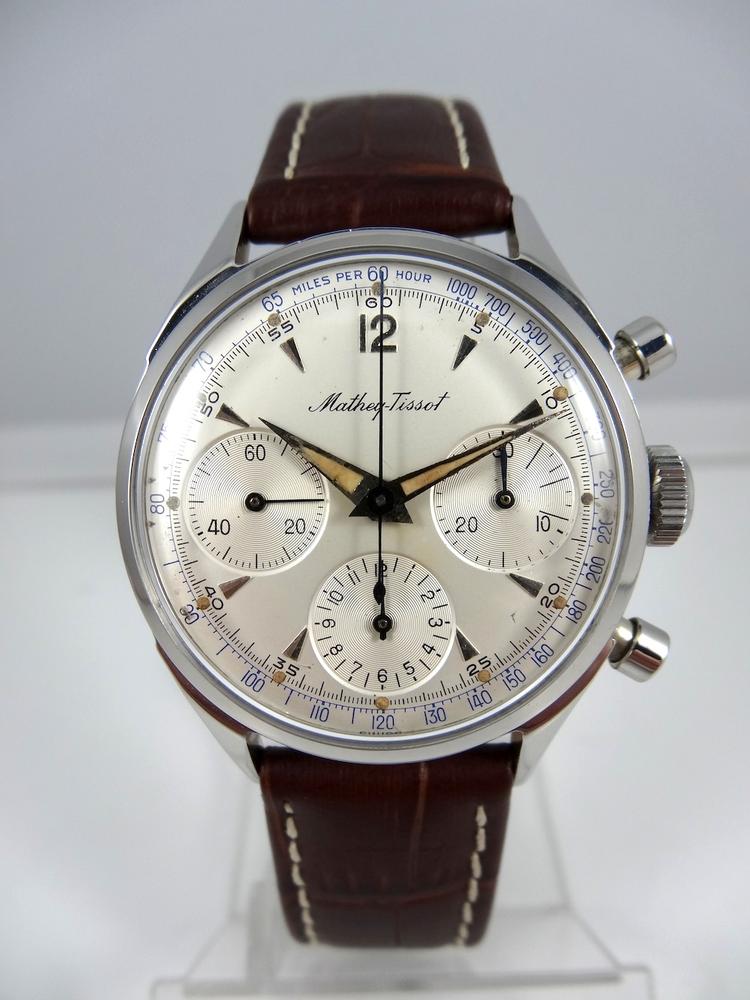 Mathey Tissot Chrono Cadran Blanc 3 compteurs