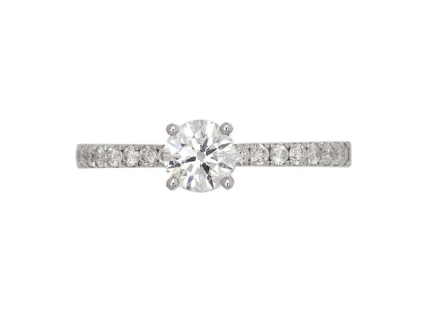 Solitaire or et diamants 0,75 ct