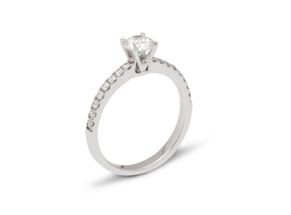 Solitaire or et diamants 0,75 ct