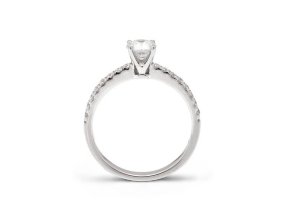 Solitaire or et diamants 0,75 ct