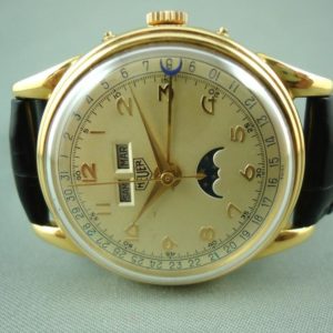 Heuer Vintage or jaune Phase de Lune