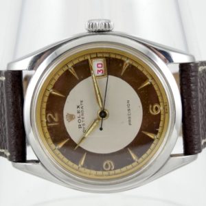 Rolex Date cadran Chocolat Bi-Ton Année 62