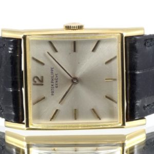 Patek Philippe Carré Or jaune Verre Dôme cadran Silver