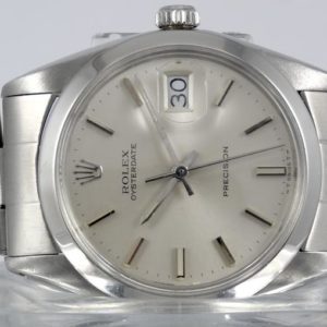 Rolex Oyster Date Précision Cadran argent Bracelet Oyster Riveté