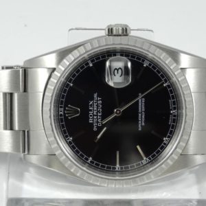 Rolex Datejust cadran noir réf 16220 boite & Papiers