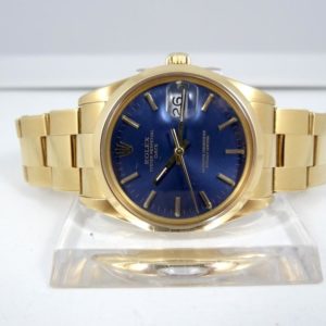 Rolex Date or jaune Réf 15008 Cadran couleur Lapis