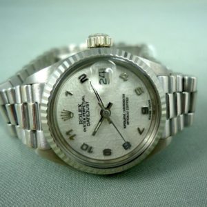 Rolex Lady Date Just Tout or blanc Vintage