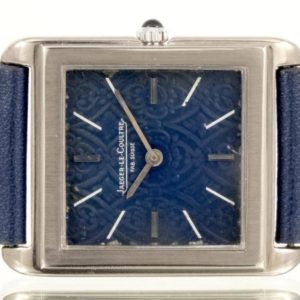 Jaeger Lecoultre Tank or blanc Cadran Bleu Klein