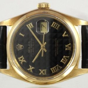 Rolex Datejust Or jaune cadran noir Pyramide Full Set
