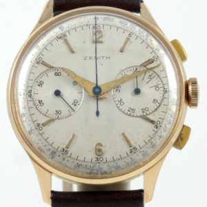 Zenith Bi-Compax Or rose grande taille 37mm année 50