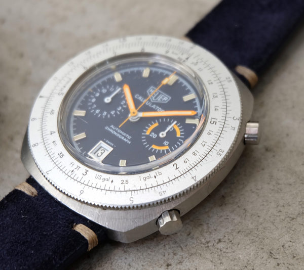 Heuer Calculator Blue Dial