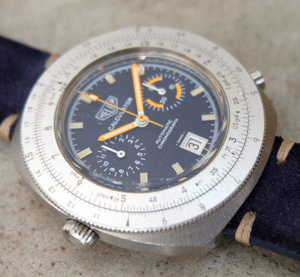 Heuer Calculator Blue Dial