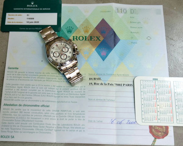 Rolex Daytona Or Blanc Full Set Boite & Papiers 2006