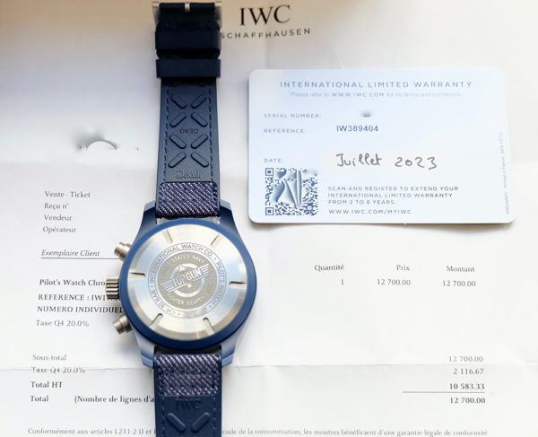 IWC Pilot Chronograph blue Top Gun Oceana circa 2023