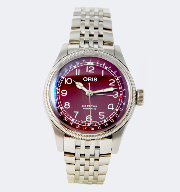 Oris Big Crown Pointer Date Burgundyv